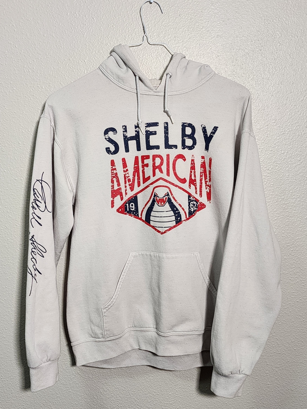 Carroll Shelby American 1962 Cobra Hoodie Unisex Medium* White Pullover